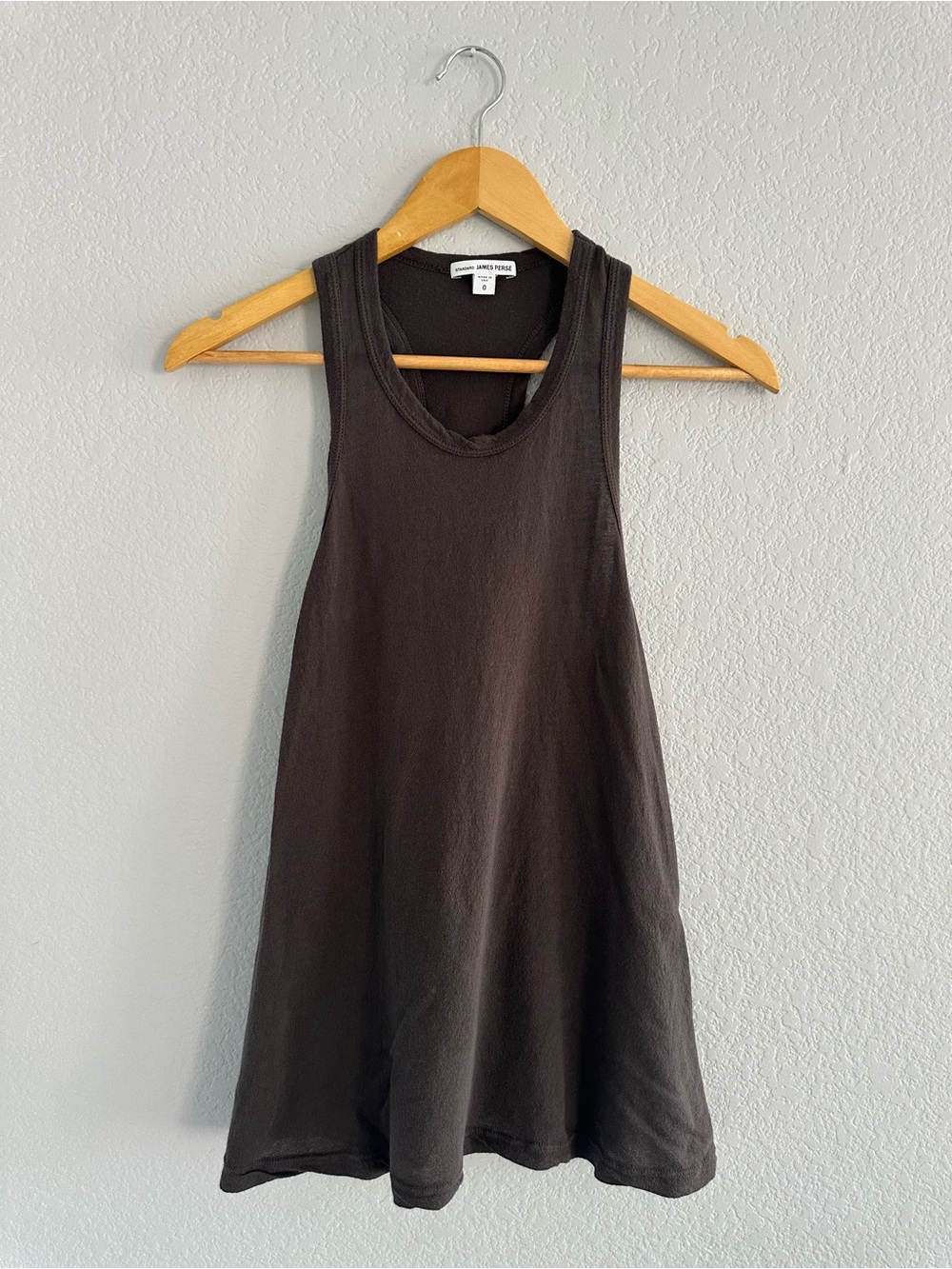 James Perse Standard Racerback Tank Top Brown Size 0 Made in USA